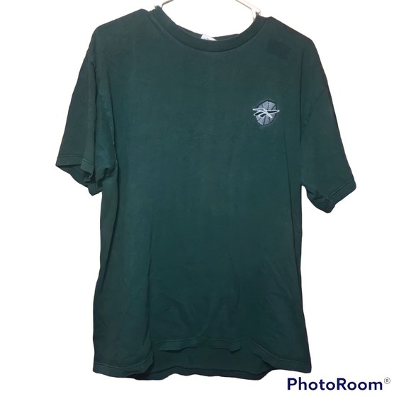 Vintage Reebok Men’s Green Retro Basic Casual T-Shirt Size Large - Picture 1 of 6
